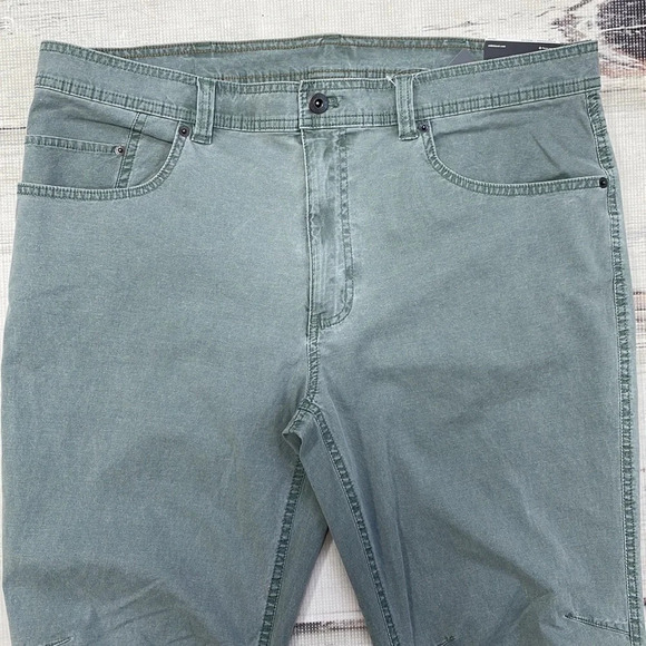 Eddie Bauer Jeans NWT Flex Diamond Dobby Green Slim Size 38x30 - Picture 5 of 12